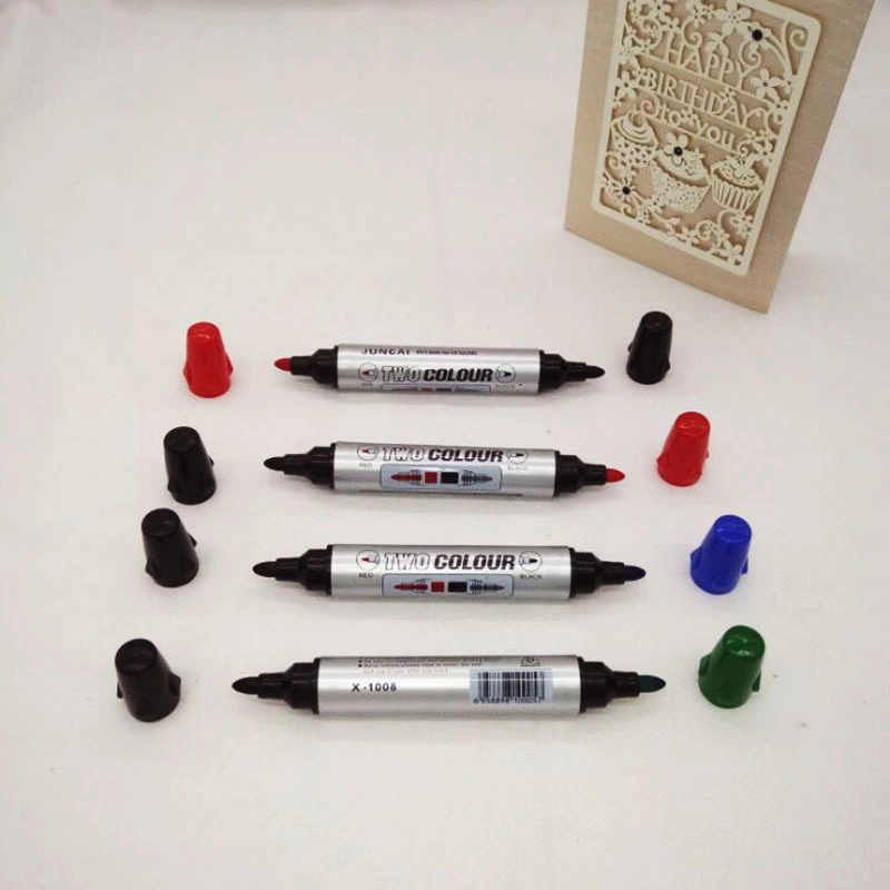 High Quality Plastic Double Headed Color Erasable White Board Marker Pen for Office School